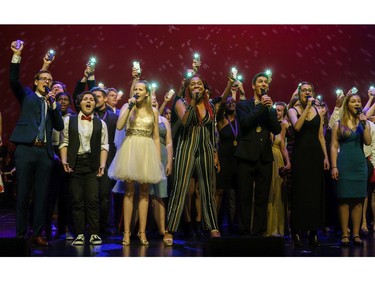 The Cappies Chorus performs the closing musical number, during the annual Cappies Gala awards, held at the National Arts Centre, on June 09, 2019, in Ottawa, Ont.