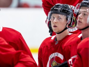 Jonathan Davidsson at the Ottawa Senators development camp at the Bell Sensplex on Thursday.