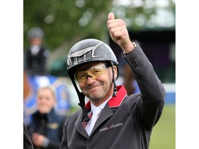 Canada's Eric Lamaze riding Chacco Kid won the RBC Grand Prix of Canada event during the Spruce Meadows National on Saturday June 8, 2019.