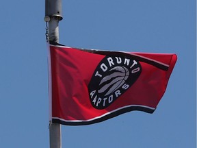 Toronto Raptors flag flies at city hall in Ottawa Wednesday June 12, 2019.