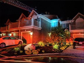 Ottawa Fire on scene of a Working Fire at 5 Waterford Way. Fire is in the attic and roof of 1 unit in a 4-door residential row. Al occupants safely evacuated.