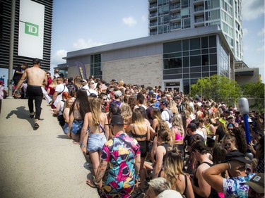 There were long lines to get through security at Escapade Music Festival, Saturday, June 22, 2019 at Lansdowne Park.  Ashley Fraser/Postmedia