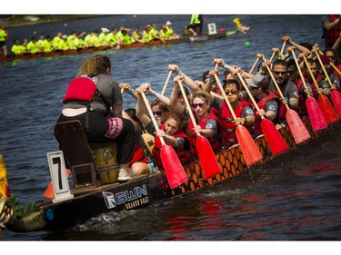 The Ottawa Dragon Boat Festival was held over the weekend on the Rideau River at Mooney's Bay.   Ashley Fraser/Postmedia