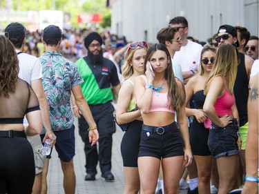 There were long lines to get through security at Escapade Music Festival, Saturday, June 22, 2019 at Lansdowne Park.  Ashley Fraser/Postmedia