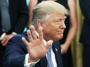 U.S. President Donald Trump speaks to reporters about Iran at the White House on June 25, 2019.