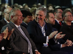 Ontario Premier Doug Ford and Dean French (R) at the Ontario PC Convention 2018 held at the Toronto Congress Centre on Saturday November 17, 2018.