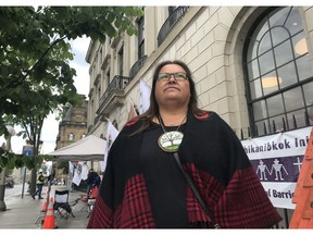 Algonquin Grand Cief Verna Polson photographed on June 26, 2019. Polson stopped eating and drinking at midnight on Canada as she continues her protest outside the Indigenous centre at 100 Wellington St.