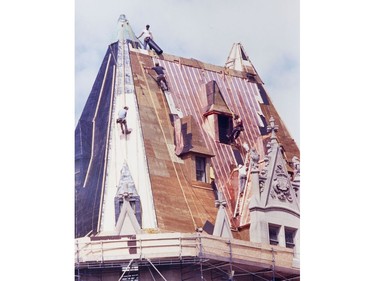 Roof construction, Chateau Laurier Hotel, 1980