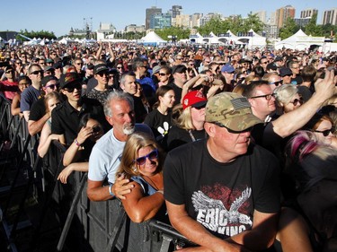Fans watch the band "James" at Bluesfest in Ottawa on Sunday.