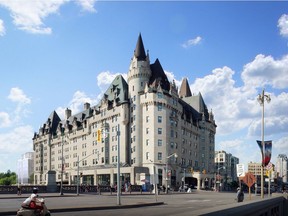 Château Laurier viewed from the War Memorial.