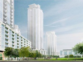 One tower on Timbercreek's Heron Gate proposal soars 40 stories.