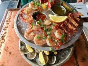 Seafood tower at Happy Fish Raw Bar