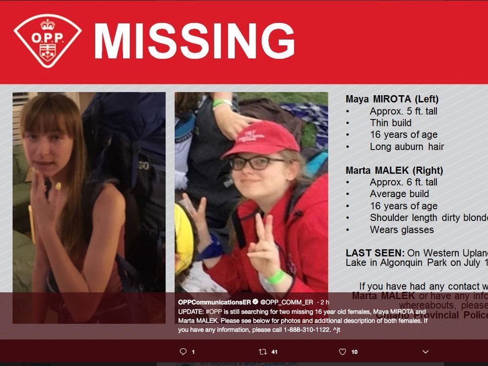 UPDATE OPP locate teen girls missing in Algonquin Park since Thursday