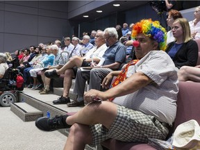 Ottawa resident Guy Annable dresssed like a clown to show his displeasure with Ottawa Council's deliberations over allowing renovations to the Château Laurier on July 11.