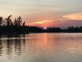 Lake Temagami at sunset.