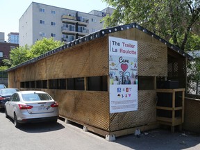 Safe injection site, trailer,  at  Shepherds of Good Hope on Murray st in Ottawa, July 02, 2019.  Photo by Jean Levac/Postmedia News 131874
