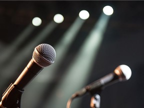 microphones on stage