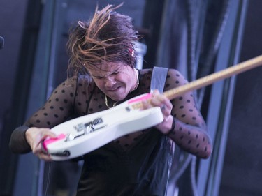 Yungblud on the Videotron stage after the severe weather warning passed as the second day of RBC Bluesfest gets going on Friday evening.