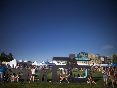 The 25th anniversary of Bluesfest was celebrated with a big cut out of 25 years at the entrance.