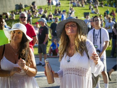 Fans listen to the Kallitechnis at Bluesfest on Saturday.