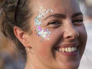 Natalie Stapleton with sparkles on her cheek as day 5 of the RBC Bluesfest takes place on the grounds of the Canadian War Museum.