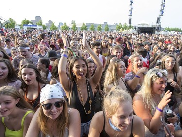 Fans of Lennon Stella on the City Stage as day 5 of the RBC Bluesfest takes place on the grounds of the Canadian War Museum.