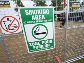 The smoking area for Bluesfest in a photo taken on Friday.