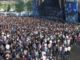 A massive crowd lined up in front of the stage for The Offspring on day 8 of RBC Bluesfest on the grounds on the Canadian War Museum.