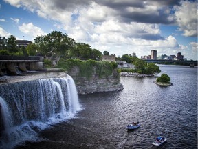 The Ottawa River and Rideau Falls.
