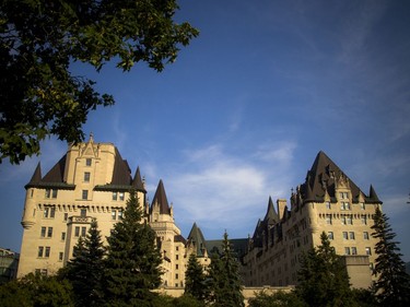 A view of the Château Laurier hotel from Major's Hill Park on Saturday.