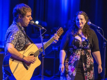 Megan Laurence and Lucas Haneman in the Barney Danson Theatre as day 8 of RBC Bluesfest takes place on the grounds on the Canadian War Museum in Ottawa. Photo by Wayne Cuddington/ Postmedia