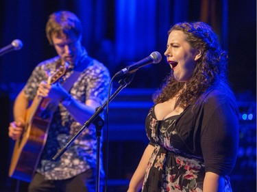 Megan Laurence and Lucas Haneman in the Barney Danson Theatre as day 8 of RBC Bluesfest takes place on the grounds on the Canadian War Museum in Ottawa. Photo by Wayne Cuddington/ Postmedia