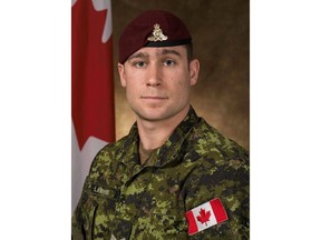 Bombardier Patrick Labrie, a member of the 2nd Regiment, Royal Canadian Horse Artillery, which is based in Petawawa, Ont., poses in this undated handout photo. A military funeral will be held Saturday for a Canadian soldier killed in a parachute-training exercise in Bulgaria.THE CANADIAN PRESS/HO - DND-MND Canada