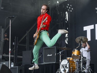 Ross Miller and drummer Kyle Fisher of The Dirty Nil on the City Stage as day 8 of RBC Bluesfest takes place on the grounds on the Canadian War Museum in Ottawa. Photo by Wayne Cuddington/ Postmedia