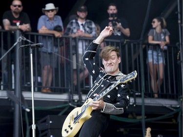 Luke Bentham of The Dirty Nil on the City Stage as day 8 of RBC Bluesfest takes place on the grounds on the Canadian War Museum in Ottawa. Photo by Wayne Cuddington/ Postmedia