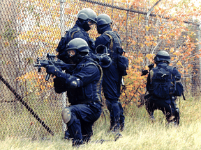 Members of Canada's special operations unit Joint Task Force 2 during training at Dwyer Hill. DND photo.