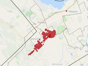 Crash causes power outages in Kanata area.