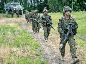 Canadian soldiers during an exercise near Skrunda, Latvia on June 11, 2018.