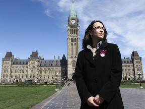 Nathalie Provost, survivor of the Ecole Polytechnique shooting is seen on Parliament Hill in Ottawa Thursday May 6, 2010