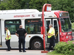 Ottawa Police and OC Transpo were investigating a double stabbing incident near Dominion Station Ottawa Wednesday July 3, 2019.