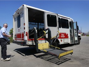 A Para Transpo bus after a delivery in Ottawa, June 19.