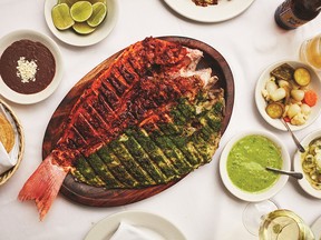 Pescado a la talla (Contramar's signature red and green grilled red snapper) from My Mexico City Kitchen.
