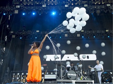 Nao takes to the City Stage as the 25th anniversary edition of RBC Bluesfest gets underway on the grounds of the Canadian War Museum in Lebreton Flats.
