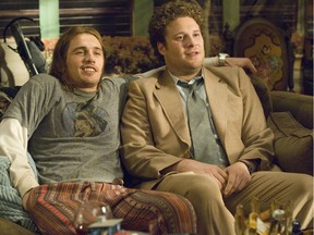 James Franco, left, and Seth Rogen in Columbia Pictures' action-comedy Pineapple Express.