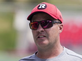 Ottawa Redblacks head coach Rick Campbell during team practice at TD Place on Monday.