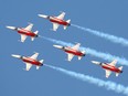 The Patrouille Suisse pilots were supposed to honour an aviation legend but instead put on a show for yodellers.