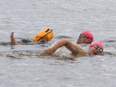 Swimmers take part in the Ottawa River Riverkeeper swim on Saturday, August 10, 2019.