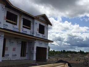 Proposed townhomes are rising in Smiths Falls as part of the new Park View Homes development at Bellamy Farm.