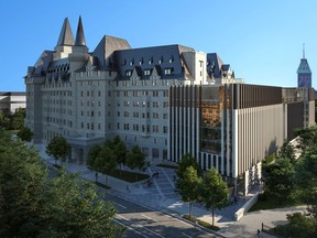 Château Laurier: Renderings  of the proposed addition as of May, 2019.