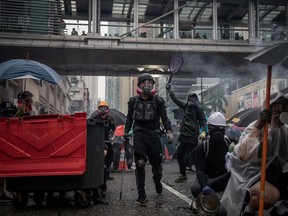 Protesters clash with police after an anti-government rally in Tsuen Wan district on August 25, 2019 in Hong Kong, China.